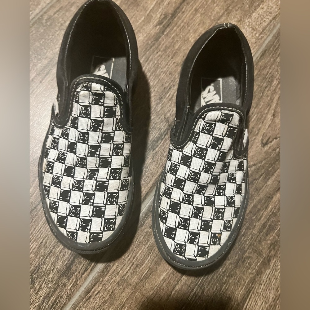 Checkered vans slip on Boys size 13